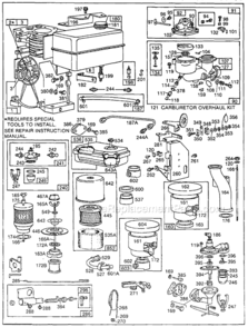 Page B Diagram and Parts List for 80300  Briggs and Stratton Engine